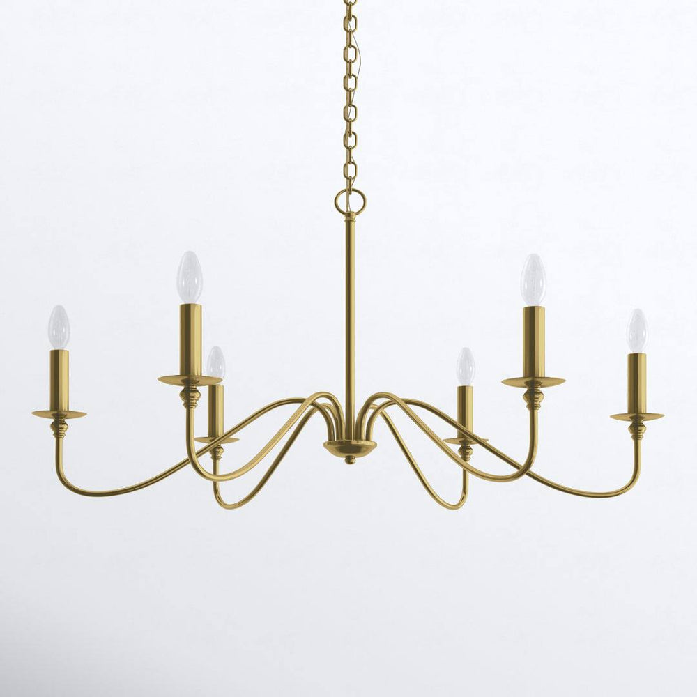 Ableton 6 - Light Candle Style Classic / Traditional Chandelier Birch Lane Finish: Brass, Size: 25" H x 48" W x 48" D