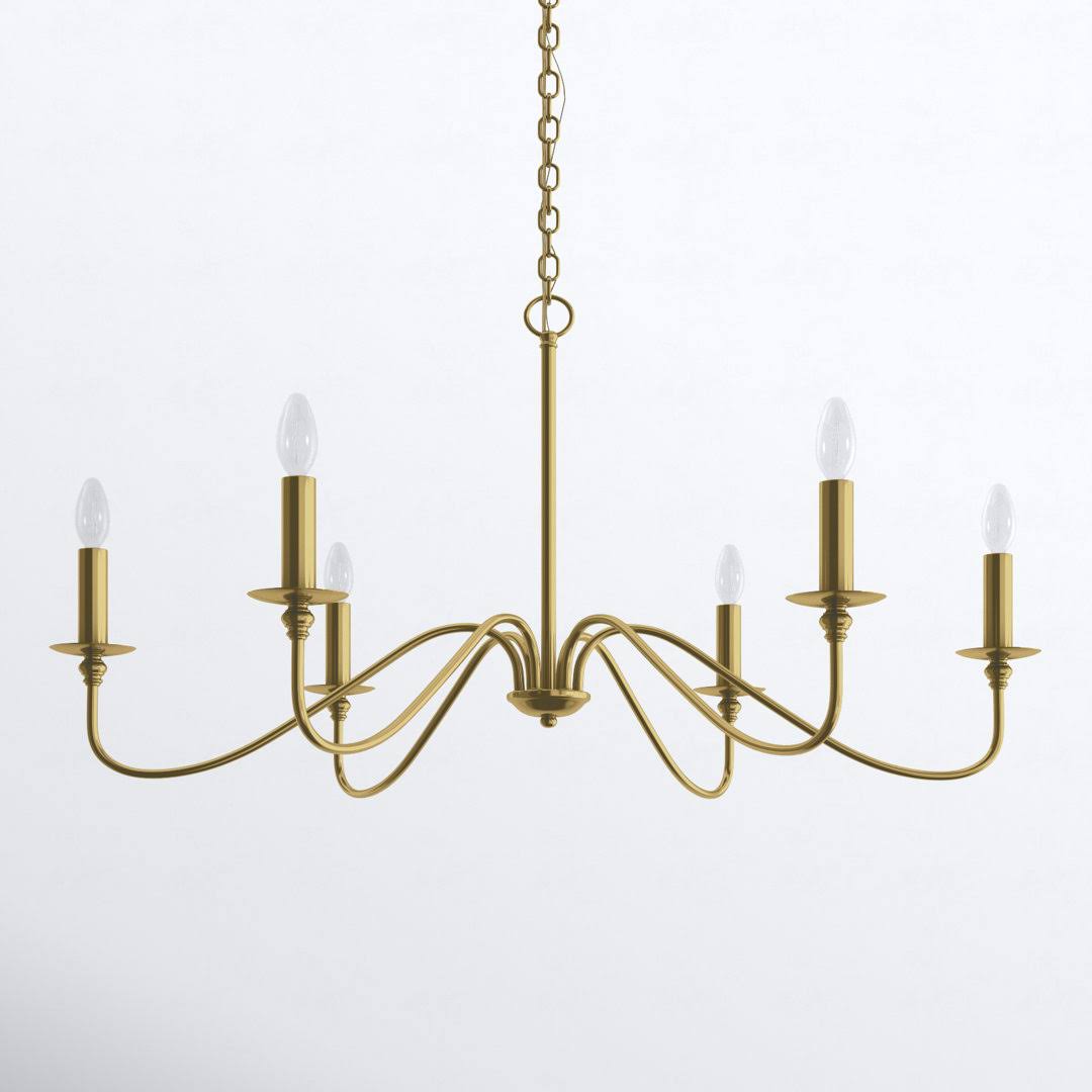 Ableton 6 - Light Candle Style Classic / Traditional Chandelier Birch Lane Finish: Brass, Size: 25" H x 48" W x 48" D
